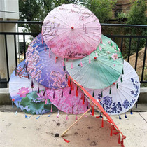 Chinese style dance performance umbrella ancient style tassel umbrella ancient costume Hanfu photo prop umbrella classical craft oil paper umbrella