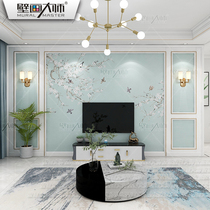 Modern simple flower and bird wallpaper new Chinese style wall covering living room bedroom TV background wall wallpaper film and television mural