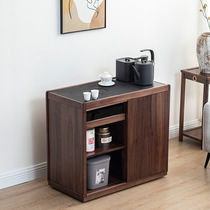 North American black walnut mobile coffee table solid wood small apartment tea cabinet home tea bar machine living room tea boiling water table