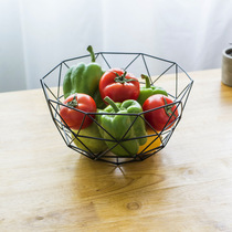 Nordic wrought iron fruit basket creative fruit plate living room coffee table simple style fruit plate snack storage basket