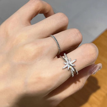 Surrounding star ring womens ins style simple niche design eight-pointed star index finger ring temperament versatile open ring