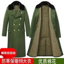 Army green cotton coat winter long cotton security labor protection work cotton clothing cold storage cold and windproof cotton coat