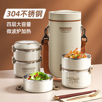 Insulated lunch box bowl microwaveable and portable multi-layered lunch box for home office workers stainless steel lunch box