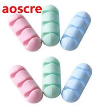 Self-Adhesive Desk Cable Organizer 3-Hole Cable Holder Cable