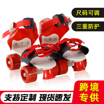 Childrens adjustable roller skates double row roller skates simple four-wheel roller skates Heelys shoes direct supply from the manufacturer