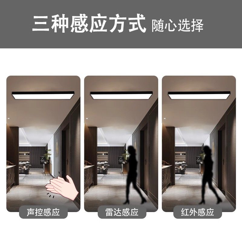 Intelligent Human Body Sensor Led Office Light Aisle Corridor Garage Radar Sound and Light Control Infrared Square Strip Light