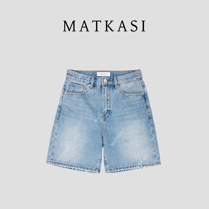 Matkasi Stylish and Versatile Everyday Workwear Slim-Fit Korean Trendy Casual Denim Shorts