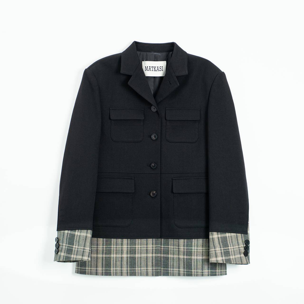 Теперь маткаси CDG девушка плед цвет hit сращивание дизайн смысл пальто костюм 