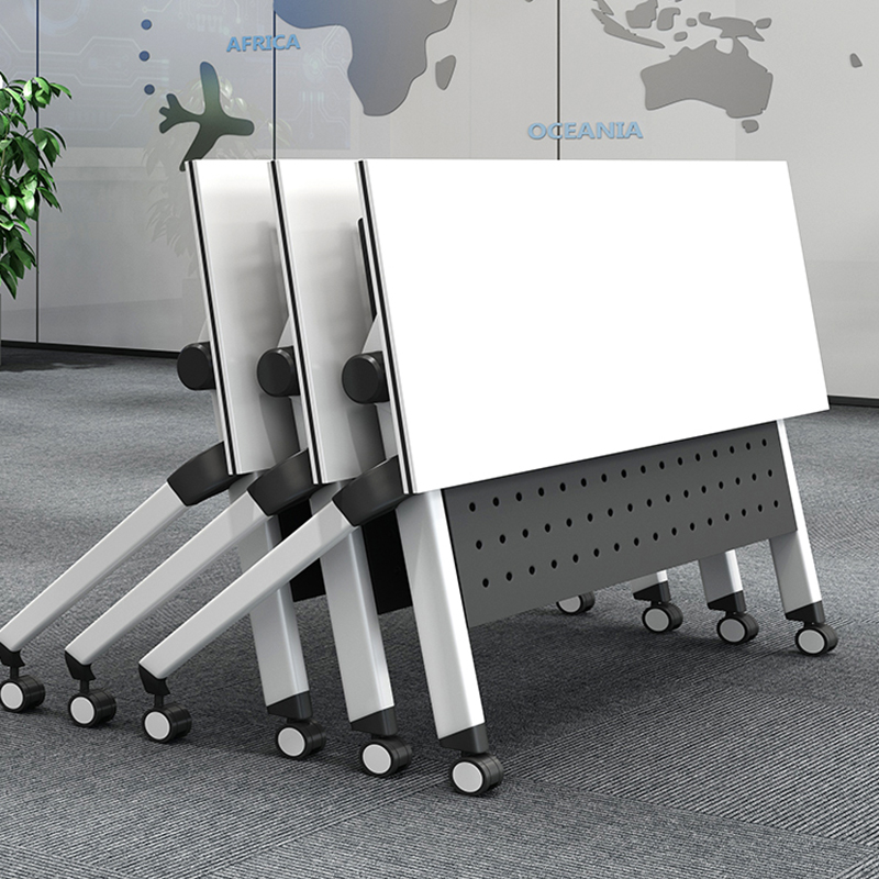 Multifunctional folding training table splicing conference table mobile long table staff meeting training institution table and chair combination