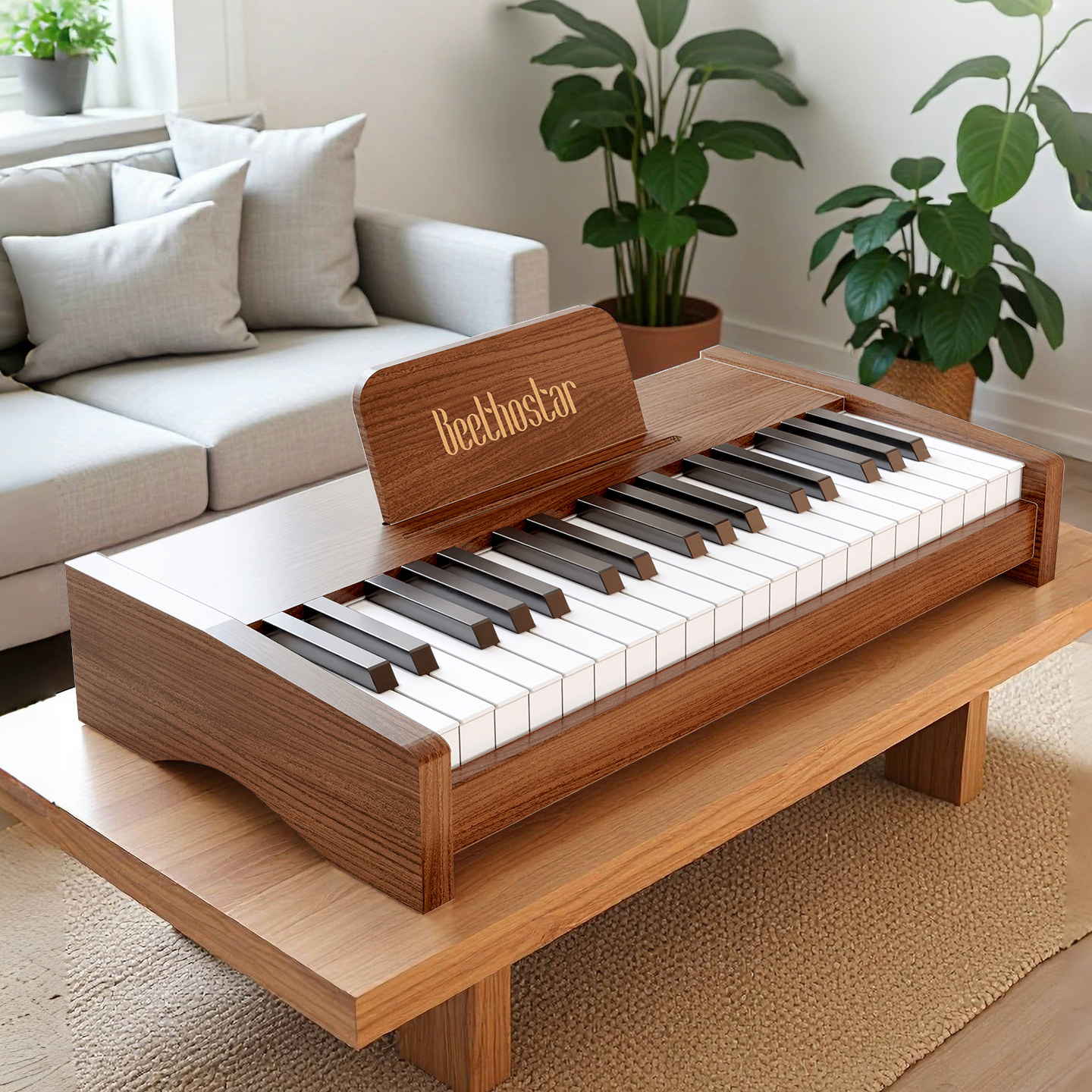 Beiduochen Wooden Small Piano for Children, Beginner Boys and Girls, Baby Enlightenment Toy, Birthday Gift, Mini Electronic Keyboard