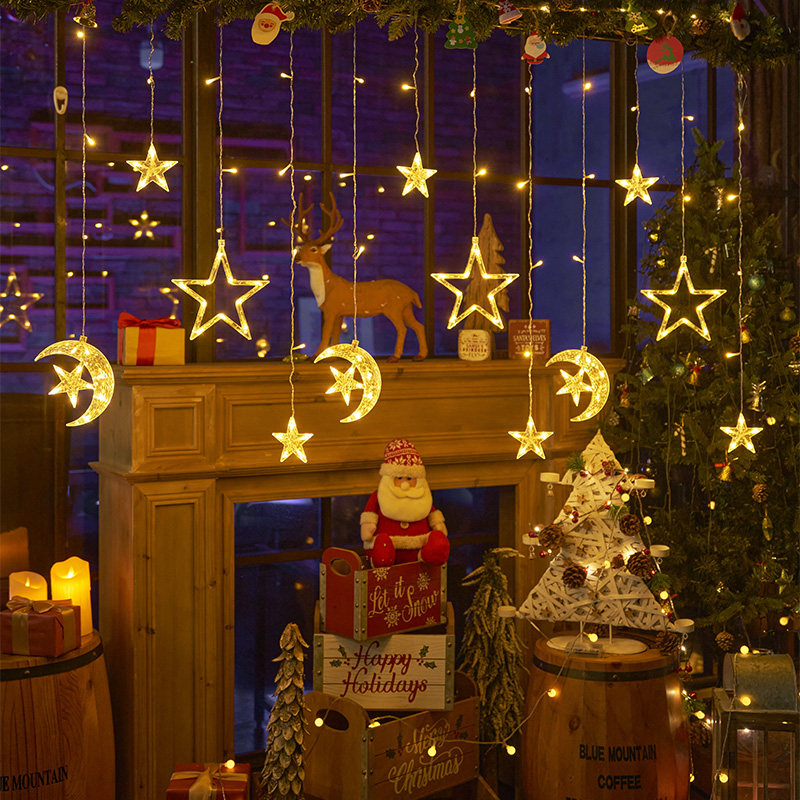 Led curtain star light scene outdoor camping decoration arrangement small colored lights flashing string lights starry sky atmosphere light