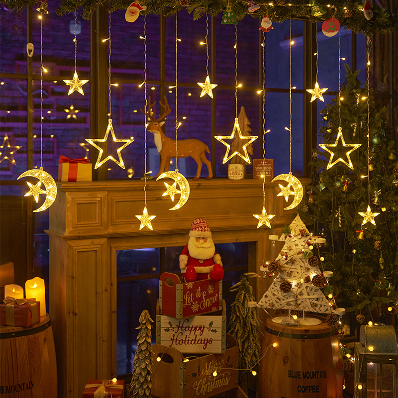 Led Curtain Star Lights Scene Outdoor Camping Decoration Arrangement Small Colorful Lights Flashing String Lights Starry Sky Atmosphere Lights