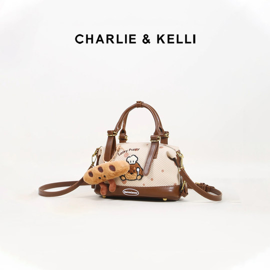 CHARLIE&KELLI women's bag 2026 new niche portable Boston bag, western style commuter shoulder crossbody bag