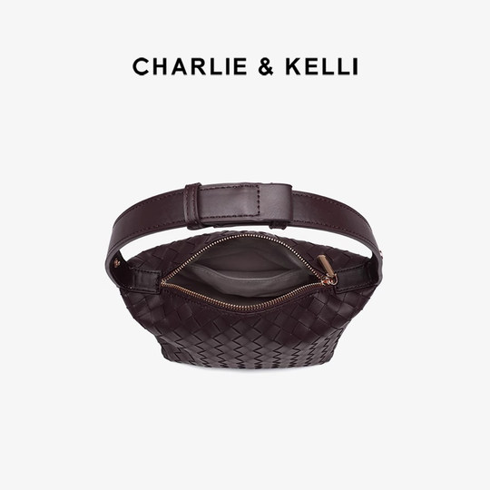 CHARLIE&KELLI women's bag 2026 new retro niche portable shoulder pillow bag commuter woven bag trend