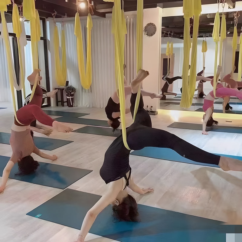 7m Solid Color Aerial Yoga Hammock for Home Use, Anti-Gravity Micro-Elastic Hammock, Hanging Stretch Belt, Dedicated for Yoga Studios