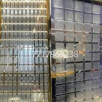 Customized stainless steel crystal hanging screen partition exhibition hall light luxury simple entrance hotel glass partition wall commercial