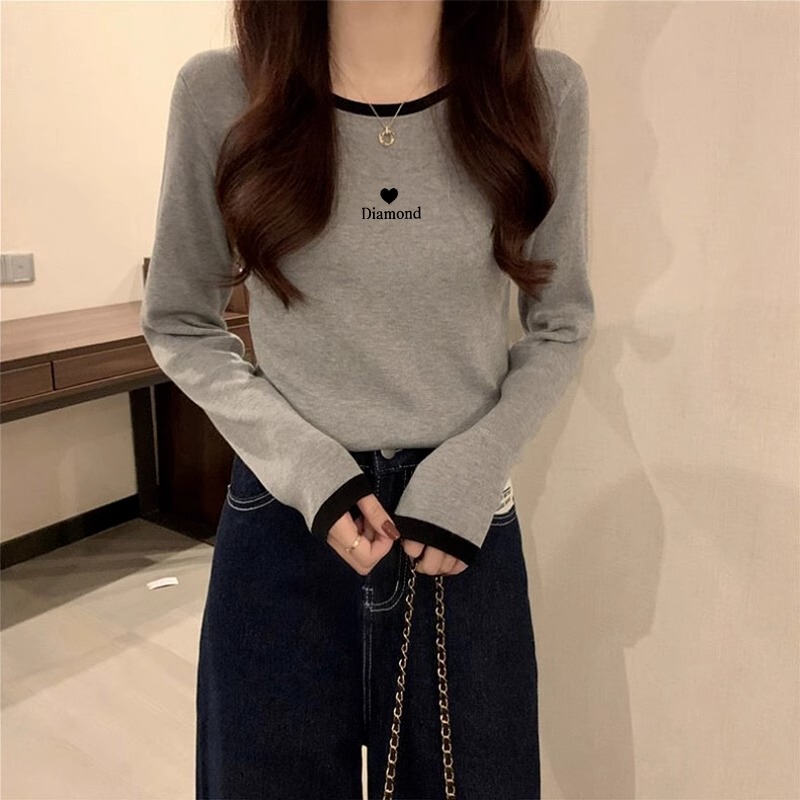 Pure Cotton Base Shirt for Women, Spring and Autumn 2026 New Style, Loose Fit to Cover the Belly, Long-Sleeved T-Shirt for Students, Can Be Worn as an Outer Layer Pure Cotton Base Shirt for Women, Spring and Autumn 2026 New Style, Loose Fit to Cover the Belly, Long-Sleeved T-Shirt for Students, Can Be Worn as an Outer Layer