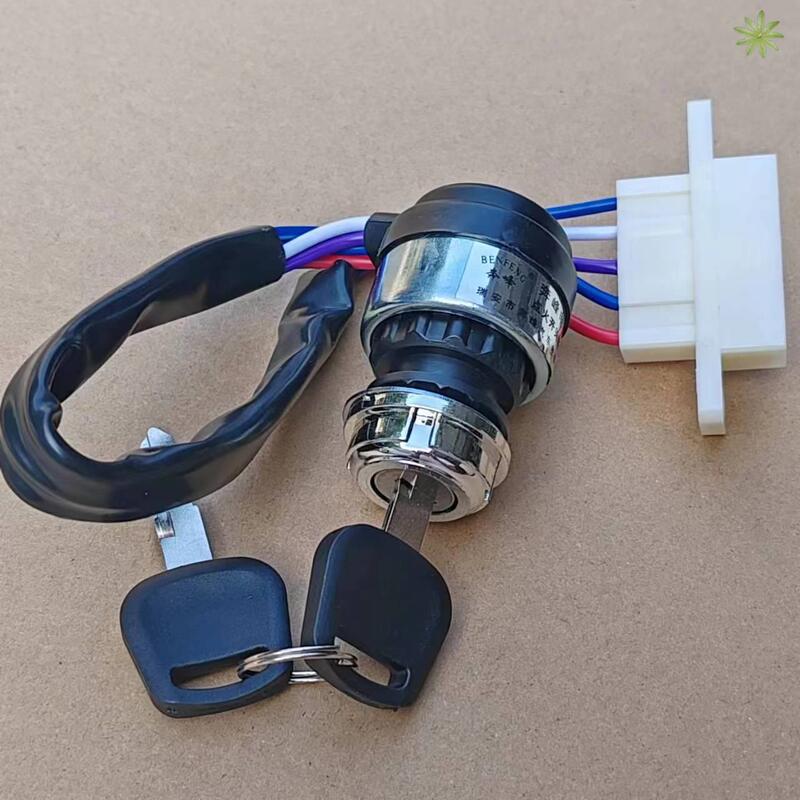 Ignition Switch, Ignition Lock, Start Lock, 5-Wire Key Ignition Lock Starter for Tricycles and Agricultural Vehicles