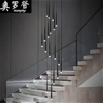 Aroden staircase long chandelier modern minimalist villa living room loft personalized dining room revolving duplex floor chandelier
