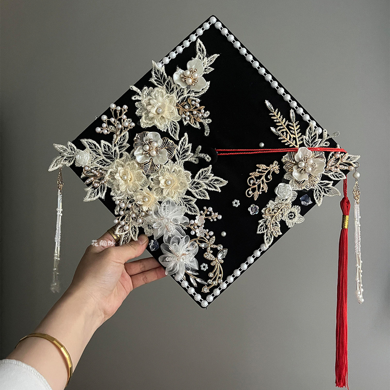 Creative Handmade Double-Sided Flower Hairpin Bachelor's Cap DIY Material Kit Practical Decoration Graduation Gift for Friends and Roommates