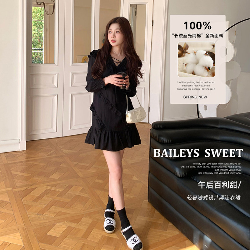 Little Mushroom "Long-Staple Mercerized Cotton" Is the Main Product Offering a Light Luxury French Design Dress Little Mushroom "Long-Staple Mercerized Cotton" Is the Main Product Offering a Light Luxury French Design Dress