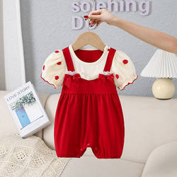 Summer Baby Clothes Newborn Baby Girl Romper Full Moon Hundred Days Birthday Princess Dress Romper Summer Thin Style