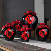 New product new style ceramic wine bottle household sealed black empty wine jar wine container factory wine bottle