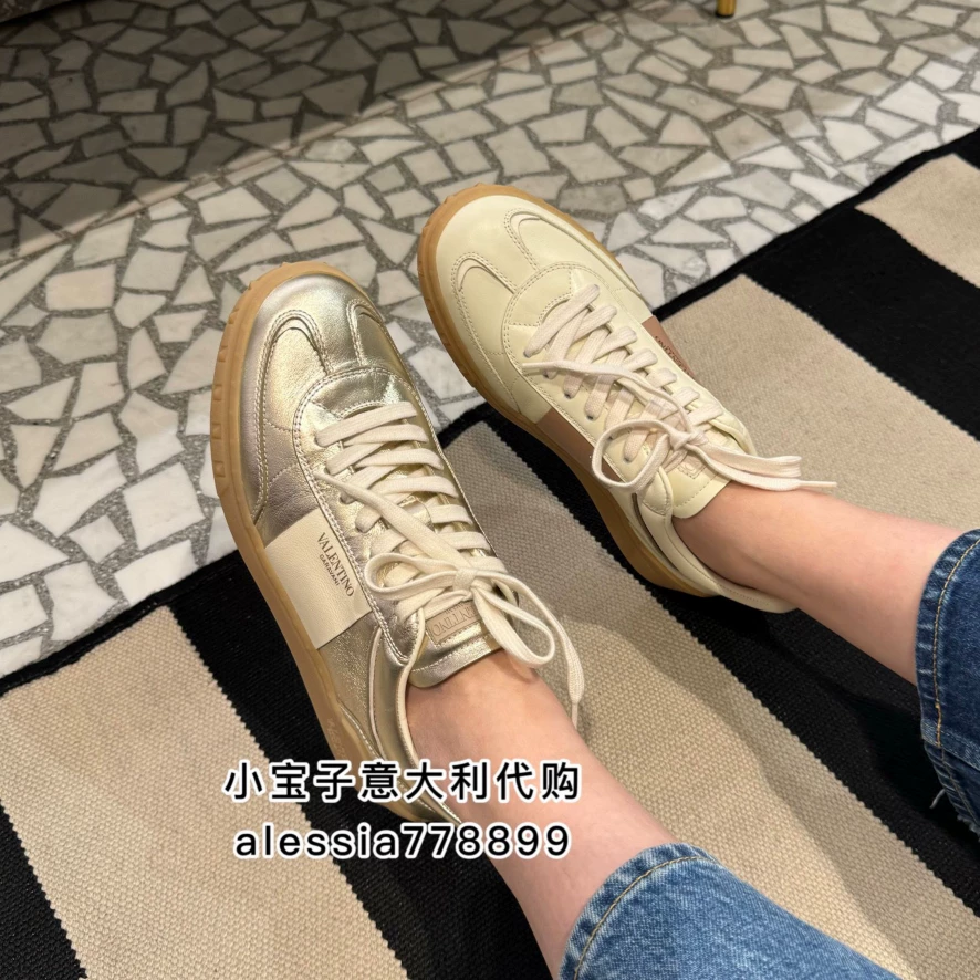 Итальянские Valentino Wallen Tiannu 24 ранняя весна Женские упакованные кожаные обувь Sweet Shoes Спортивная обувь