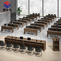 Office furniture staff training table conference table long table campus student desk and chair combination double three person bar table