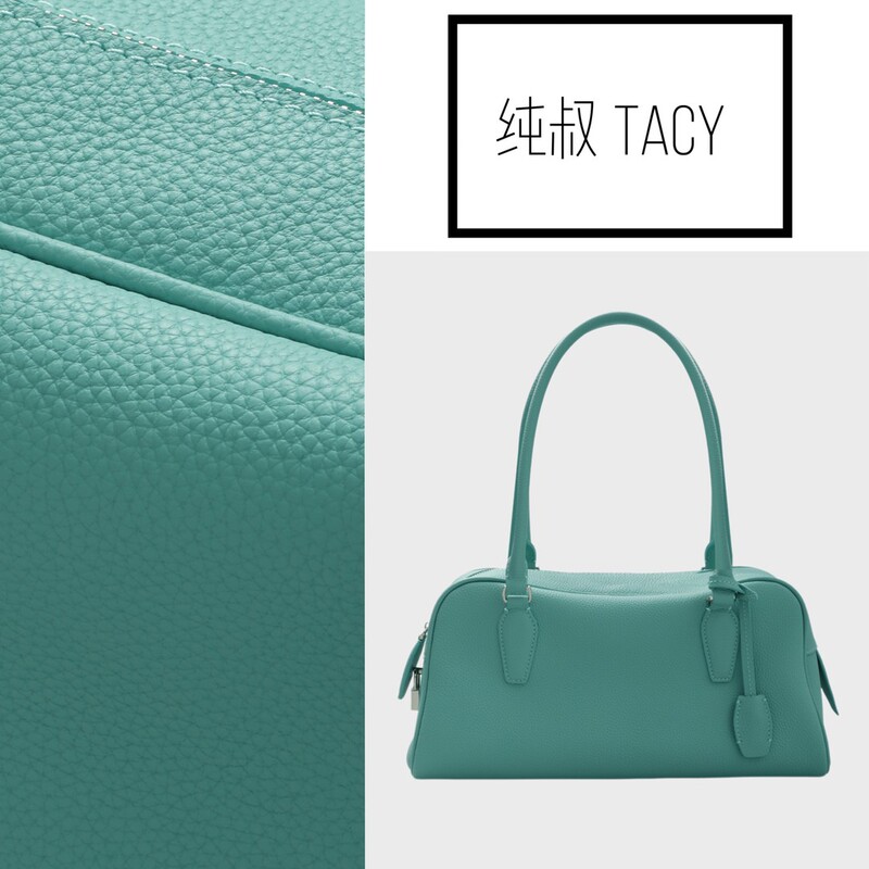 Pure Uncle Mint Bag, First-Layer Cowhide with High-Quality Texture, Same Style as Jenny'S, Commuter Shoulder Bag, Bowling Bag