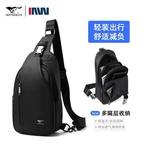 Septwolves, мужская нагрудная сумка для отдыха, спортивная вместительная и большая сумка через плечо, сумка на одно плечо