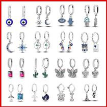 Silver Earings Original Evil Blue Eyes Sun Star Eiffel Tower