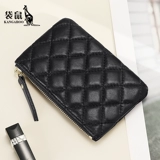 Кенгуру, бумажник, сумка через плечо, изысканный кошелек, картхолдер с молнией, сумка с петлей на руку, в стиле Шанель, из натуральной кожи