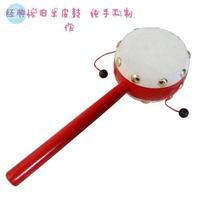 Rattle old-fashioned wave drum childrens toy shake drum rattle chewable toy sheepskin rattle