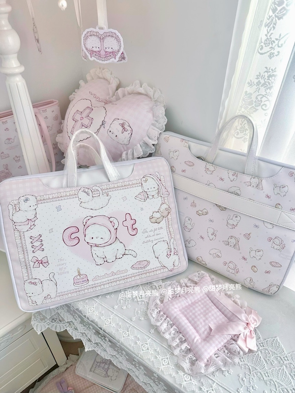 Sweet Dream Original Cute Cat Computer Bag Laptop Tote Bag Can Be Worn Crossbody Laptop Sleeve Bag