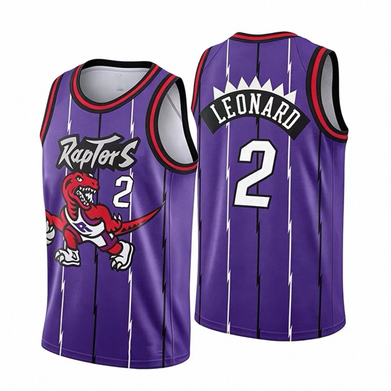 American Version of Raptors No. 2 Leonard Jersey, Leonard Retro Basketball Uniform Fan Edition, Heat-Pressed Purple Dragon Design American Version of Raptors No. 2 Leonard Jersey, Leonard Retro Basketball Uniform Fan Edition, Heat-Pressed Purple Dragon Design