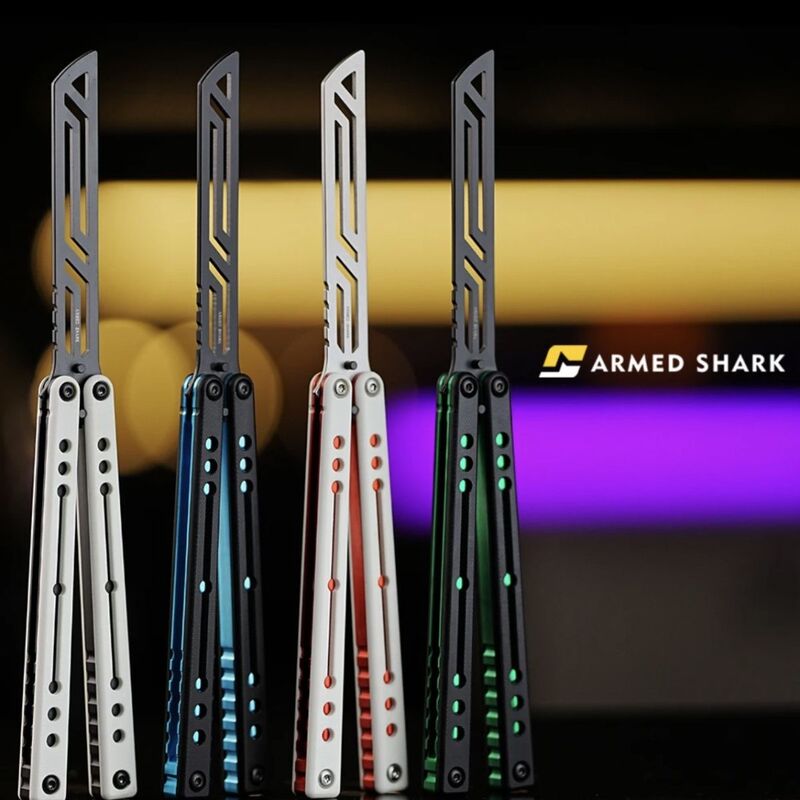 War Shark Nautilus V2 Version Double-Edged Unsharpened Safety Training Butterfly Knife Fancy G10 Patch Stress Relief Toy