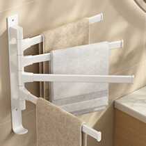 New rotating rack bathroom punch-free wall-mounted bathroom corner towel hanging rod multi-rod bath towel storage rack