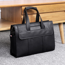Goldlion 2024 new mens briefcase genuine leather handbag large capacity multi-compartment business commuter leather single