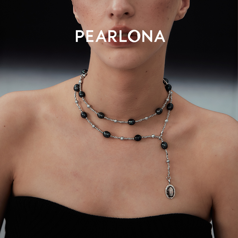 Pearlona Dangerous Garden Starry Sky Baroque Pearl Necklace Clavicle Chain Sweater Chain Women's Liu Xin Same Style Pearlona Dangerous Garden Starry Sky Baroque Pearl Necklace Clavicle Chain Sweater Chain Women's Liu Xin Same Style