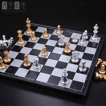 Chess - gay pupil suit portable magnetic board children beginner competition large 4810