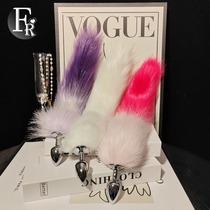 Pink sex toy training and punishment SM anal plug cute fox tail temptation and stimulation toy for men and women teasing