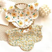 Baby bib saliva napkin baby summer ins Korean version pure cotton fresh flower bib princess petals anti-vomiting