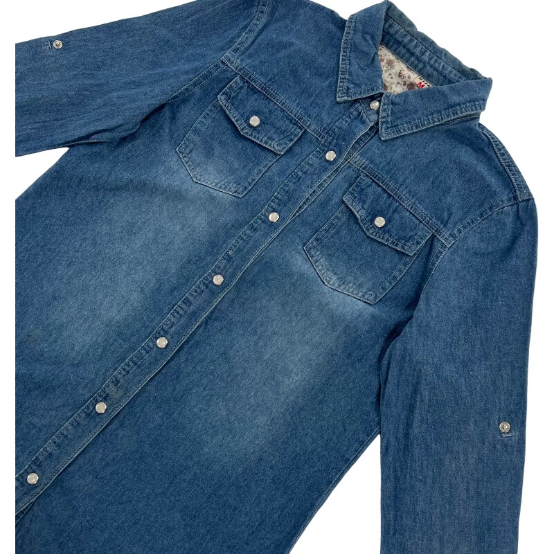 Джинсовая рубашка vintage古着美式复古阿美咔叽水洗做旧长袖日系牛仔衬衫男女n2