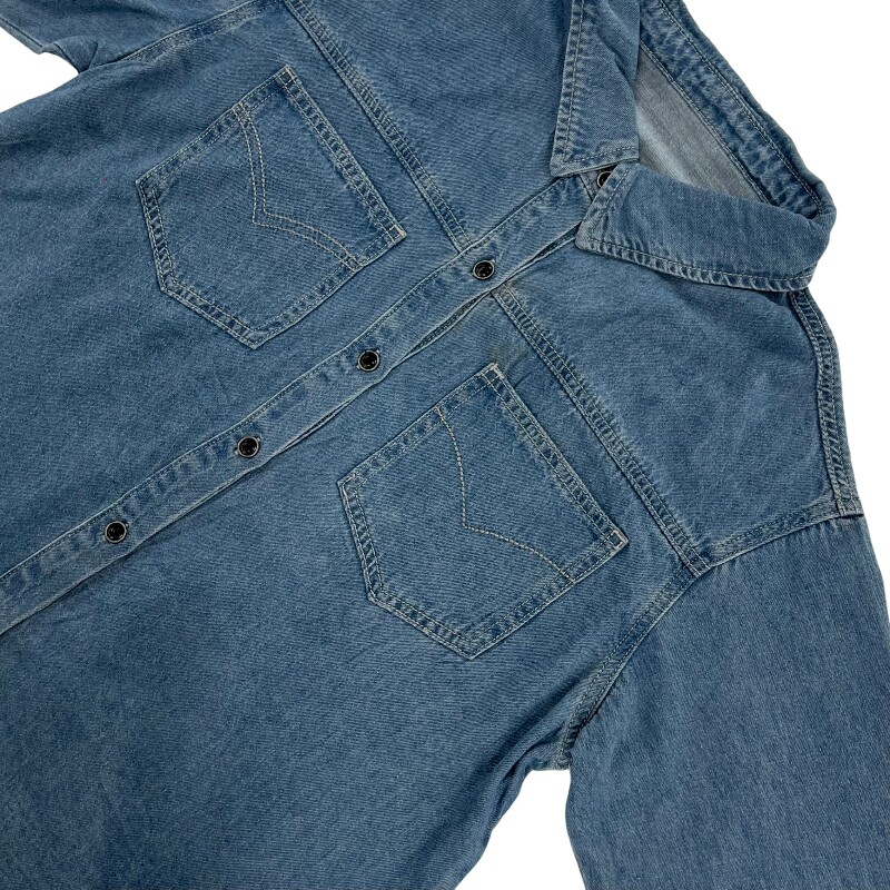 Джинсовая рубашка vintage古着美式复古阿美咔叽水洗做旧长袖日系牛仔衬衫男女n2