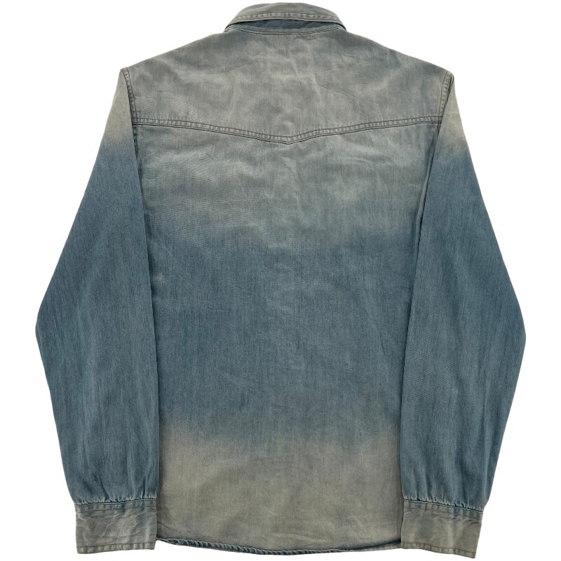 Джинсовая рубашка vintage古着美式复古阿美咔叽水洗做旧长袖日系牛仔衬衫男女n2