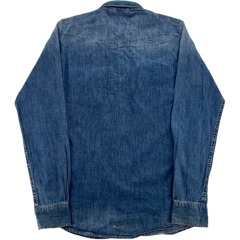 Джинсовая рубашка vintage古着美式复古阿美咔叽水洗做旧长袖日系牛仔衬衫男女n2