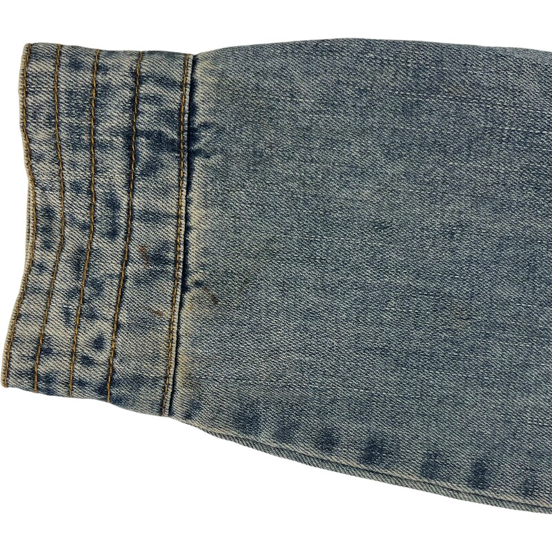 Джинсовая рубашка vintage古着美式复古阿美咔叽水洗做旧长袖日系牛仔衬衫男女n2