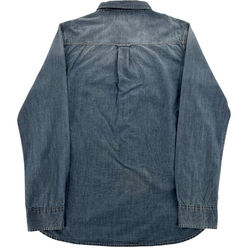 Джинсовая рубашка vintage古着美式复古阿美咔叽水洗做旧长袖日系牛仔衬衫男女n2