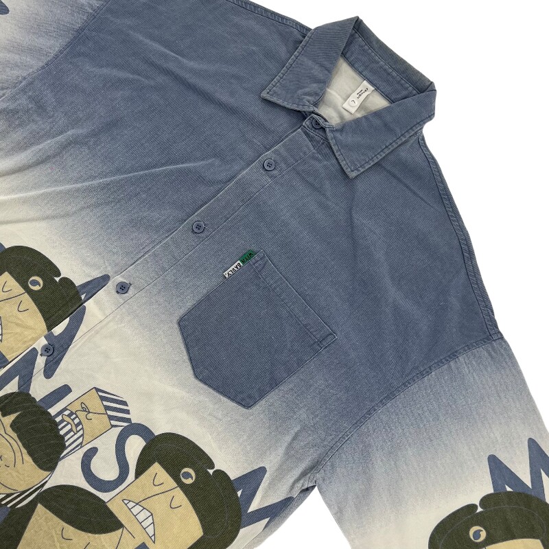 Джинсовая рубашка vintage古着美式复古阿美咔叽水洗做旧长袖日系牛仔衬衫男女n2